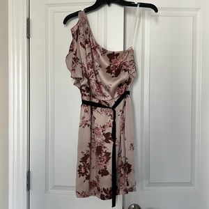 One shoulder floral dress